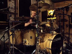 Warby layin' down drums
