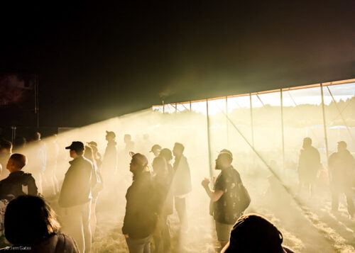An atmospheric shot of lighting on the main stage